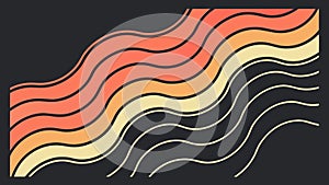Retro Wavy Lines Background - Warm Abstract Dynamic Pattern, vector design Generative AI