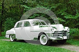 Retro wedding car