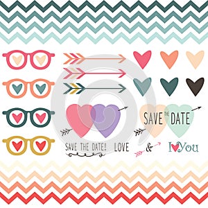 Retro Wedding Valentine's Design Element