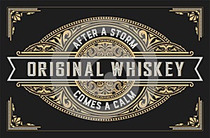 Retro whiskey label. photo