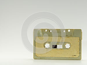 Retro white cassette tape from the 80s