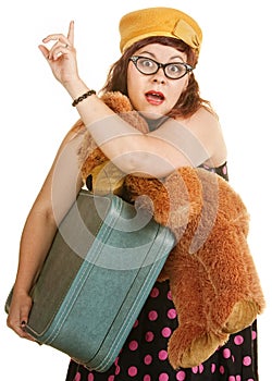 Retro Woman Hailing a Taxi