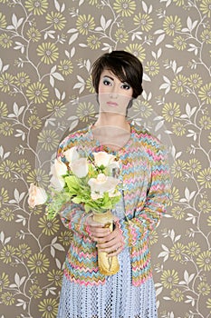 Retro woman portrait 60s fashion vintage