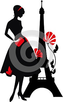 Retro woman silhouette