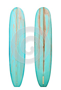 Retro wood longboard surfboard isolated