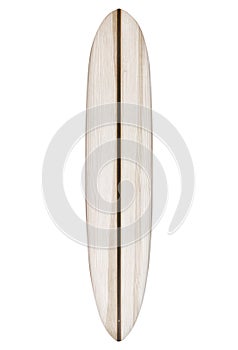 Retro wood longboard surfboard isolated