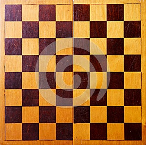 Retro wooden chessboard