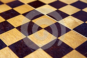 Retro wooden chessboard