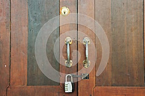 Retro wooden door and anitque lock door