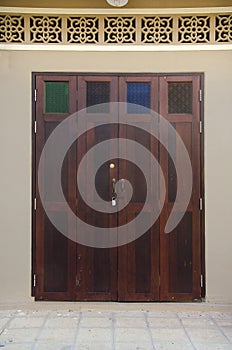 Retro wooden door and anitque lock door