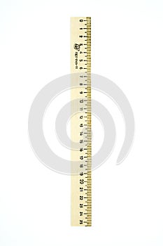 Retro wooden ruler isolated