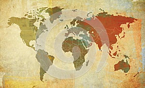 Retro world map