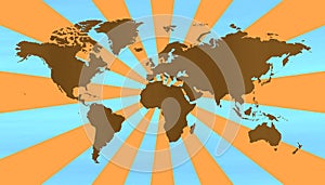 Retro world map - cdr format