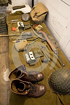 Retro WWII Bunk Army Soldier Equipment