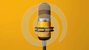 The Retro Yellow Microphone.AI generated image