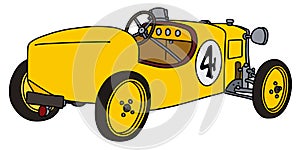 The retro yellow racecar