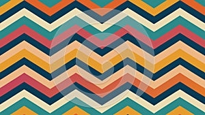 Retro Zigzag Pattern with Warm and Cool Colors