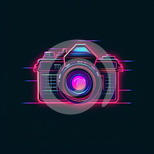Retrofire: Vintage Camera Logo With Synthwave Vibe