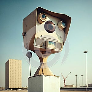 Retrofuturistic CCTV Eye - AI Generated