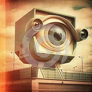 Retrofuturistic CCTV Eye - AI Generated