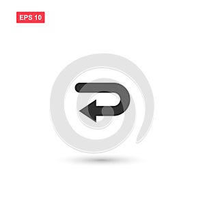 Return arrow icon vector isolated 2