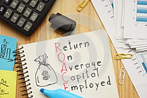 Return on Average Capital Employed ROACE is shown on the photo using the text