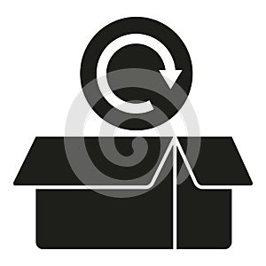 Return empty box icon simple vector. Parcel product
