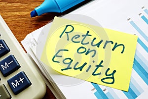 Return on equity inscription and pile of business documents