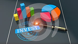 Return On Investment analysis finance concept