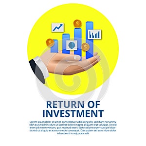 Return of investment concept business finance growth arrow success