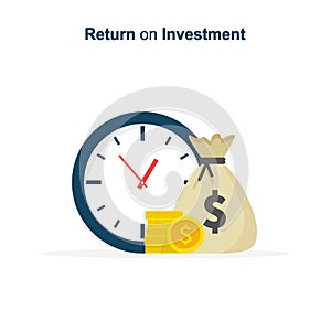 Return on investment. Finance consolidation. long term investment, budget planning, savings account, income growth