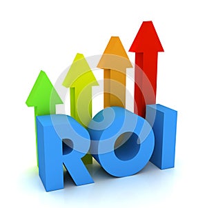 Return on investment - roi 3d illustration