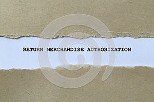 return merchandise authorization on white paper