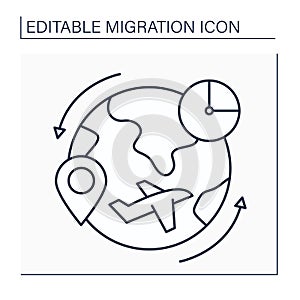 Return migration line icon