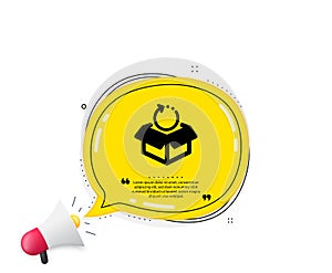 Return package icon. Delivery parcel sign. Cargo goods box. Vector