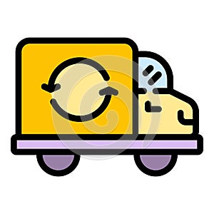 Return parcel car icon vector flat