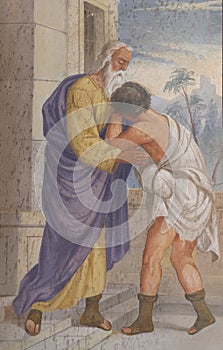 The Return of the Prodigal Son, fresco in the St Nicholas Church in Bistra, Croatia
