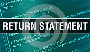 Return statement concept illustration using code for developing programs and app. Return statement website code with colorful tags