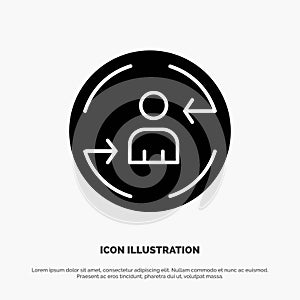Returning, Visitor, Digital, Marketing solid Glyph Icon vector