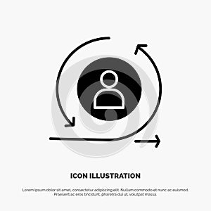 Returning, Visitor, Returning Visitor, Digital solid Glyph Icon vector