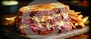 Reuben Sandwich with french fries