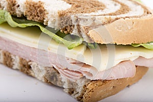 Reuben Sandwich on pumpernickel and rye bread