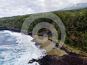 Reunion Island - Tremblet beach. The youngest beach in the world photo