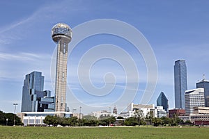 Reunion Tower and Downtown Dallas, TX