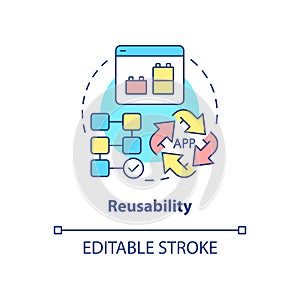 Reusability concept icon photo