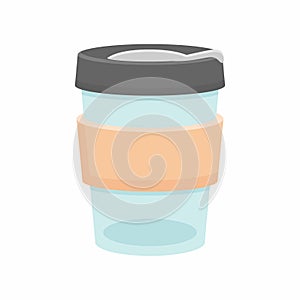 Reusable coffee cup vector illustration