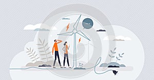 Reusable energy and wind resource usage for electricity tiny person concept
