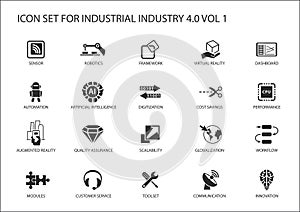 Reusable icon set for industry 4.0 photo