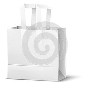 Reusable shopping bag mockup. White blank realistic template