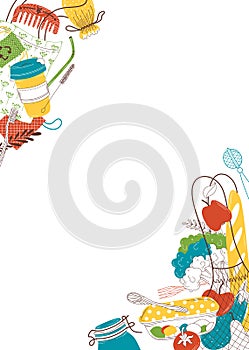 Reusable utensil and eco food vector illustration